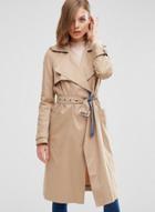 Oasap Women's Turn Down Collar Trench Coat With Belt
