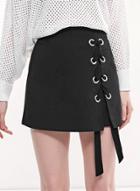Oasap Fashion Lace-up Front Solid Shorts