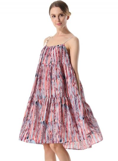 Oasap Spaghetti Strap Floral Printed Day Dresses