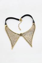 Oasap Collar Shaped Cut Out Flower Embellished Necklace