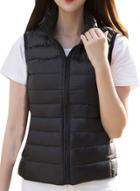 Oasap Women's High Neck Solid Color Sleeveless Down Coat Vest