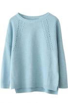 Oasap Sweet Long Sleeve High Low Knitted Sweater
