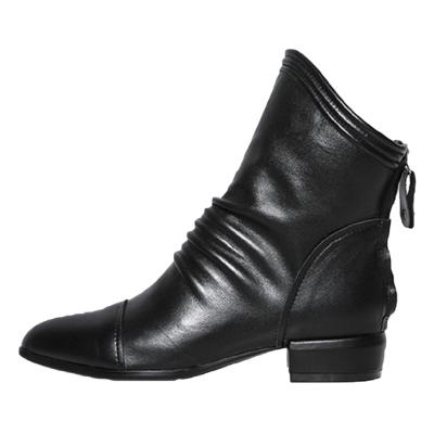Oasap Solid Color Fleece Pu Leather Boots