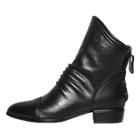 Oasap Solid Color Fleece Pu Leather Boots
