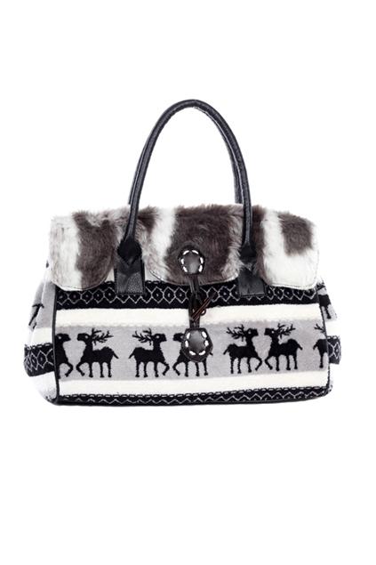 Oasap Deer Print Faux Fur Shoulder Bag