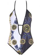 Oasap Fashion Backless One Piece Prined Swimsuits