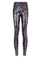 Oasap Shining Skinny Fit Fish-scale Pattern Leggings
