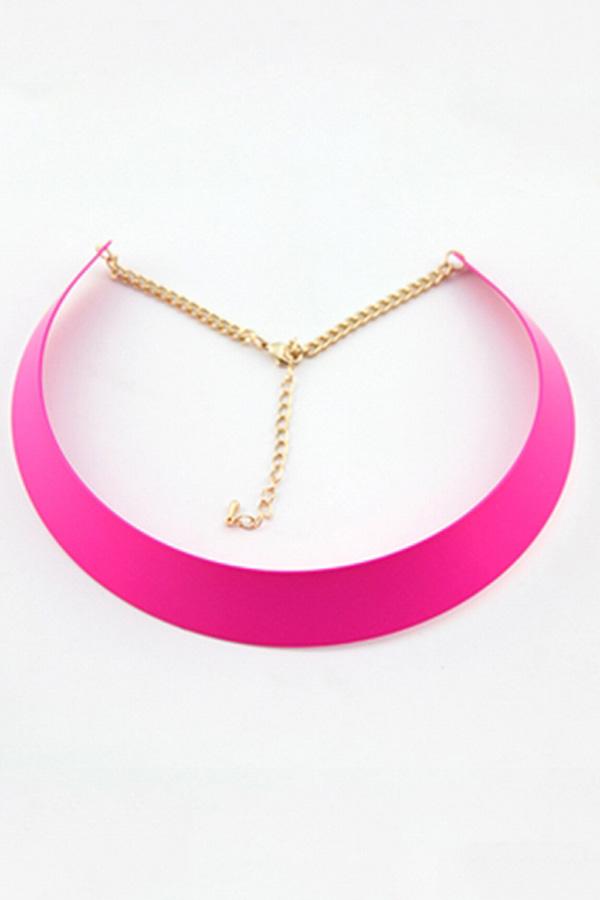 Oasap Fluorescence Colored Glossy Torque Necklace