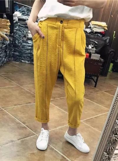 Oasap Fashion Hollow Out Loose Harem Pant