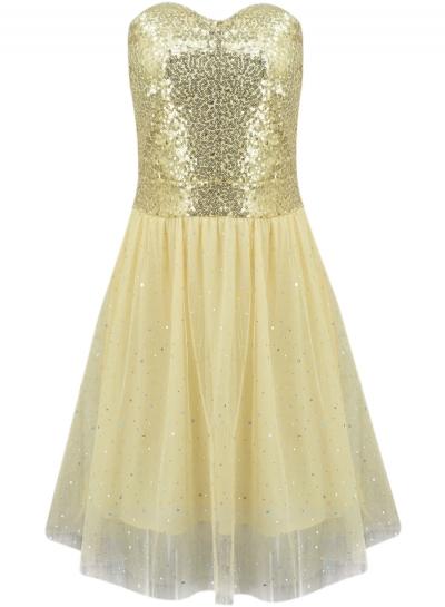 Oasap Women's Elegant Strapless Sequins Wedding Cocktail Party Dress