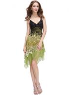 Oasap Women's Floral Lace Trim Spaghetti Strap Asymmetric Dress