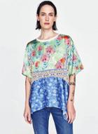 Oasap Floral Print Short Sleeve Tee Shirt