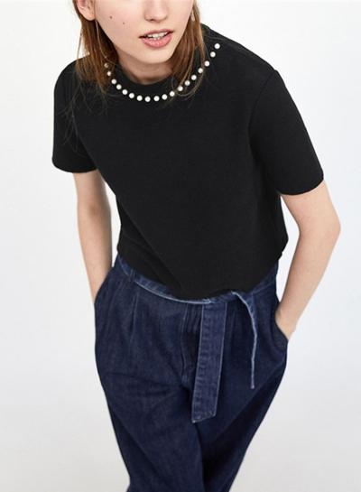 Oasap Round Neck Short Sleeve Tee Shirt