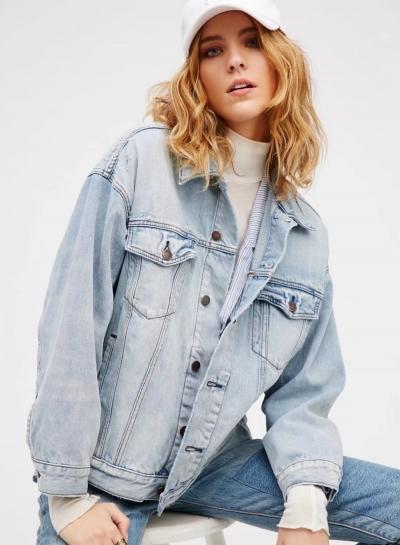 Oasap Fashion Single Breasted Loose Denim Jacket