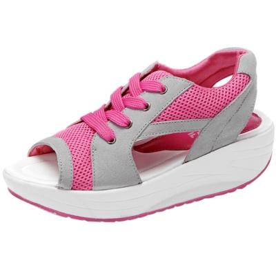 Oasap Casual Peep Toe Lace-up Platform Sandals