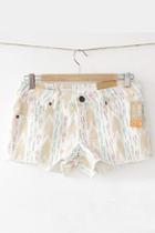 Oasap Chic Pale Painting Jean Shorts With Low Waistline