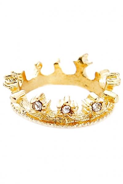 Oasap Royal Crown Pattern Metallic Rings