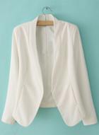 Oasap Long Sleeve Open Front Solid Slim Fit Blazer