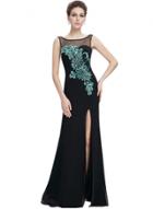 Oasap Women's Mesh Paneled Sequin High Slit Maxi Dress