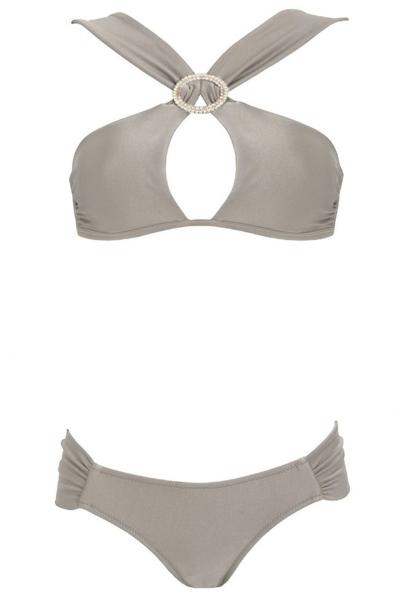 Oasap Sexy Deluxe Halter Cut-out O-ring Bikini