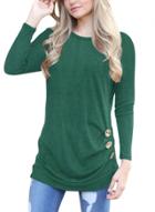 Oasap Round Neck Long Sleeve Solid Color Tee Shirts