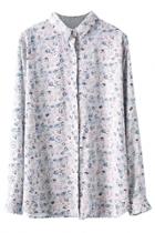 Oasap Comely Floral Print Long-sleeves Shirt
