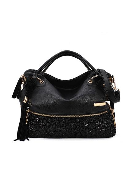 Oasap Leopard Print Sequins Embellished Tote