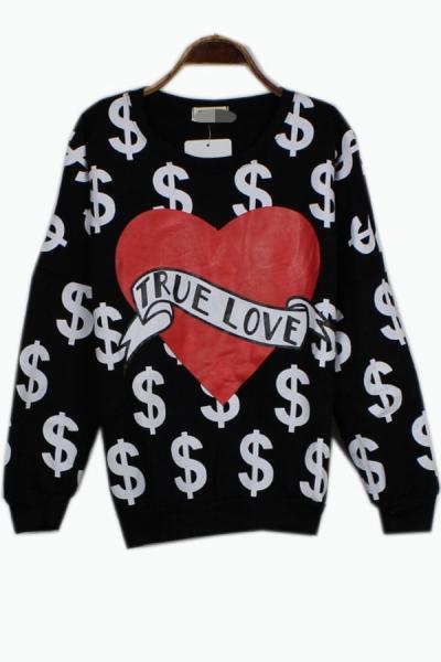 Oasap True Love Fleece Sweatshirt