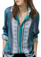 Oasap Women's Turn Down Collar Plaid Color Block Button Down Shirt