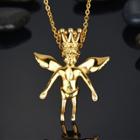 Oasap 18k Gold Long Angel Stainless Steel Sweater Necklace