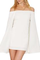 Oasap Women's Fashion White Off Shoulder Cape Bodycon Mini Dress
