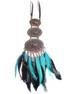 Oasap Vintage Carved Design Necklace With Feather Tassel