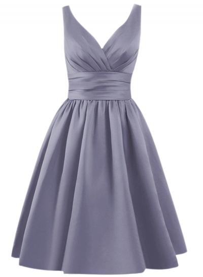 Oasap Women's Simple V Neck A-line Bridesmaid Dress