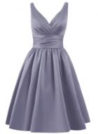 Oasap Women's Simple V Neck A-line Bridesmaid Dress
