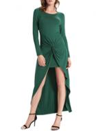 Oasap Women's Casual Long Sleeve Knot Front High Low Dress