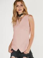 Oasap V Neck Backless Slim Fit Knitted Solid Tank