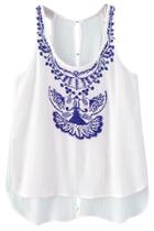 Oasap Fashion Side Slit High Low Design Scoop Neck Sleeveless Tank