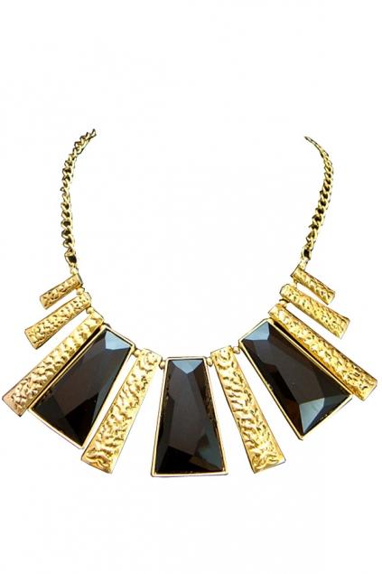 Oasap Punk Long Strips Detailed Necklace