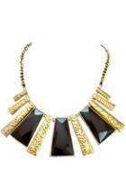 Oasap Punk Long Strips Detailed Necklace