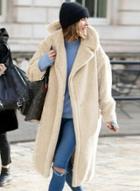 Oasap Fashion Solid Cashmere One Button Coat