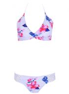 Oasap Hot Halter Neck Floral Print Bikini Set Swimwear