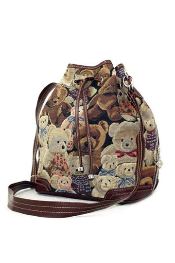 Oasap Bear Print Duffel Bag
