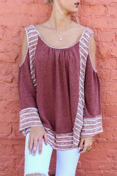 Oasap Lace Paneled Cut-out Back Asymmetrical Tee
