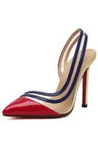 Oasap Color Block Summer Pointed Toe Stiletto High Heels