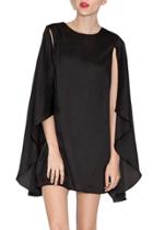 Oasap Women's Fashion Round Neck Cloak Cape Sleeve Mini Dress