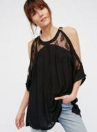 Oasap Lace Panel Off Shoulder Tee Shirt