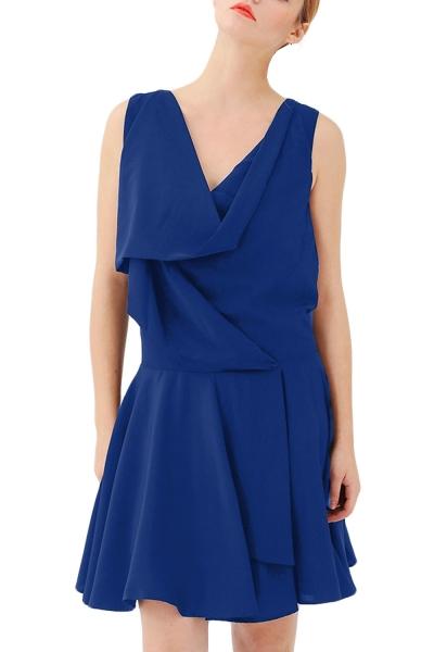 Oasap Women's V Neck Ruffled Sleeveless Party Cocktail Dress