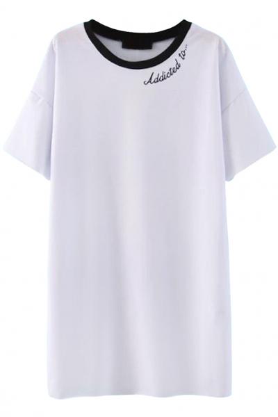 Oasap Casual Street White Mini Shift Dress