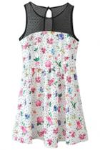 Oasap Demure Paneled Floral Tank Dress