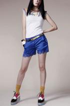 Oasap Cut-out Petal Hem Lace-up Shorts